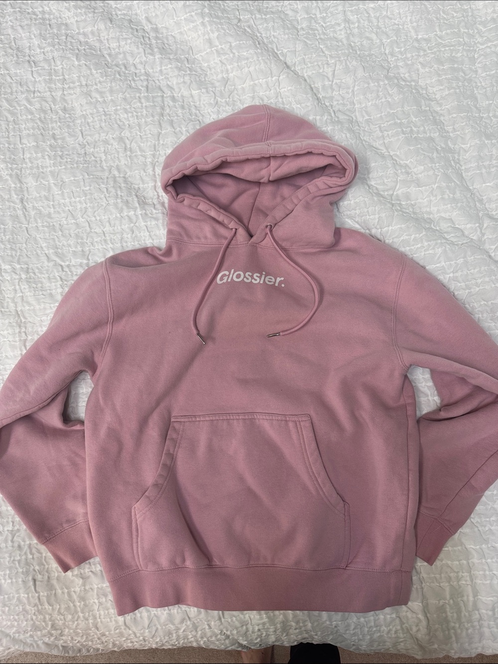 Glossier Dusty Pink Pullover Hoodie - Women's Sweatshirt